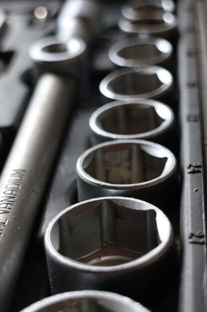 Detailaufnahme Motorinspection, Werkzeuge, technische Präzision